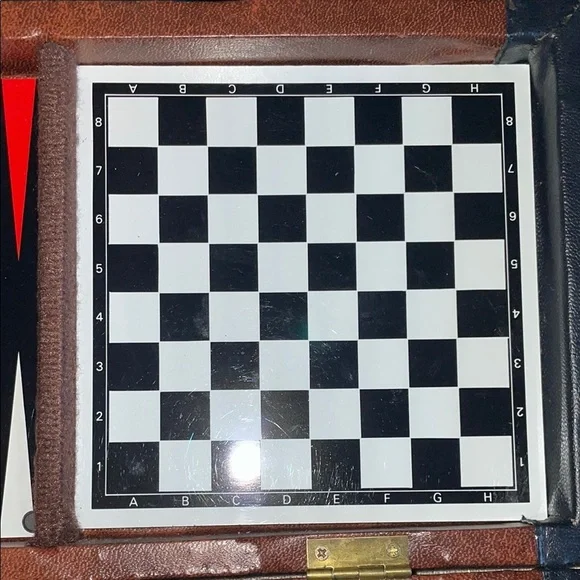Black and White Board Game Set with Chess Checkers and Backgammon - Picture 7 of 11